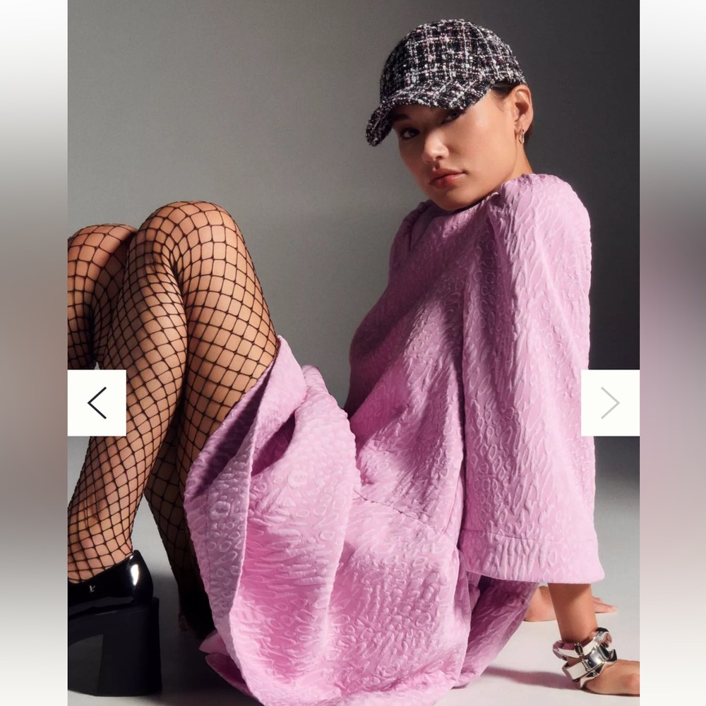 Anthropologie Black and Purple Tweed Cap